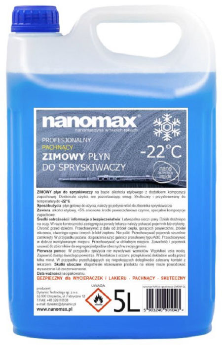 Nanomax zimowy płyn do spryskiwaczy 5 L do -22°C - Dynamic zdjęcie 1