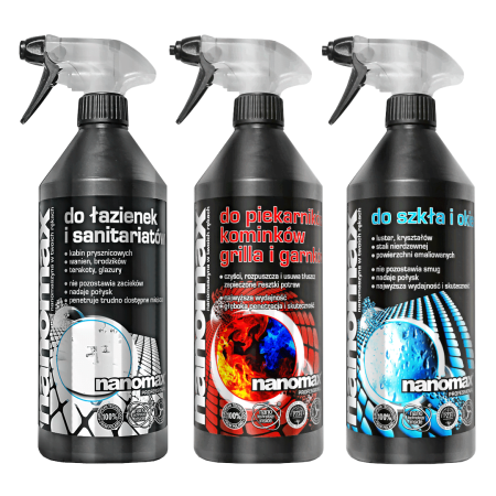 Nanomax zestaw do  szkła, sanitariatów, piekarnika 3x1 L